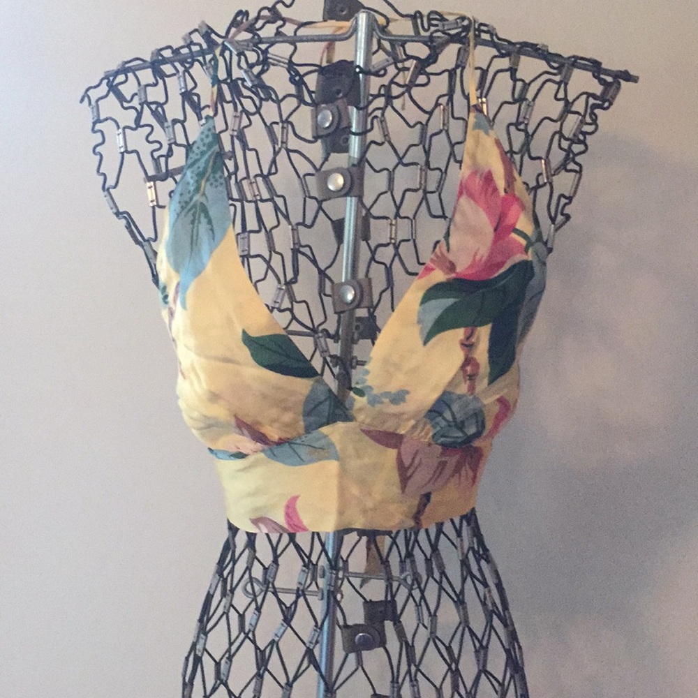 Silk floral halter top